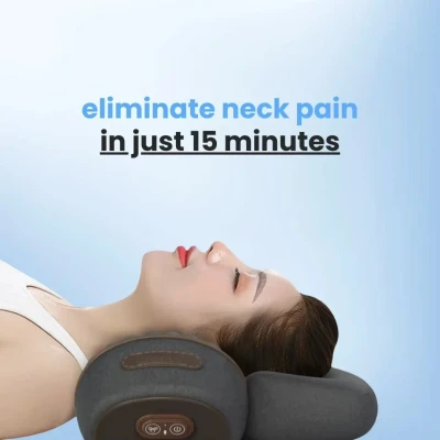 3-in-1 Neck Massager – Cervical Pillow with Heat, Vibration Massage &amp; Neck Traction for Spine Support &amp; Relaxation